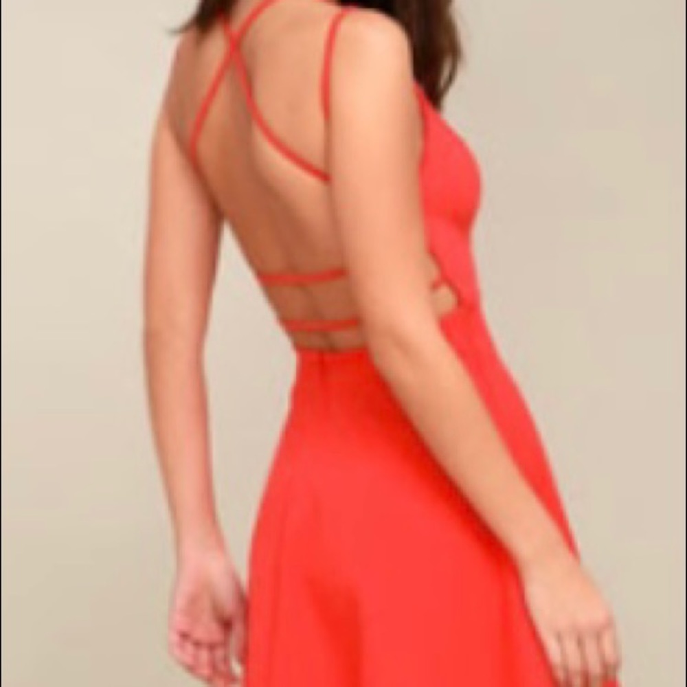 Red semi-formal dress